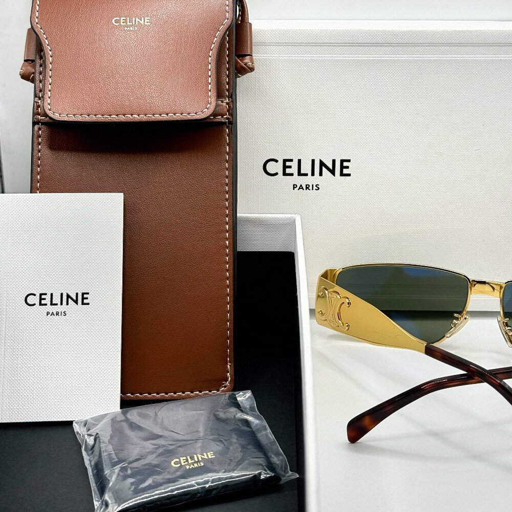 CELINE CL40325U 30N — Green/Gold — RX Frames — Luxury Designer Eyewear